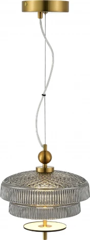 Подвесной светильник ST Luce Oriental SL6122.303.01 Латунь/Латунь, Дымчатый LED 1*8W 3000K (220V, на тросе)