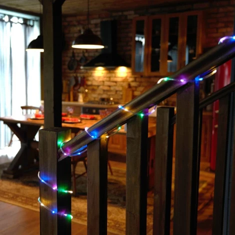 Светодиодная гирлянда линейная Мини Дюралайт мультиколор с контроллером 15м c питанием от сети 220V Feron CL587 51462