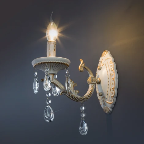 Бра Eurosvet Lia 3585/1 белый/прозрачный хрусталь Strotskis