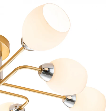 Потолочная люстра на штанге Escada Hope 1132/8P Gold 8x60Вт E27, металл/стекло, золото/серебро (220V)