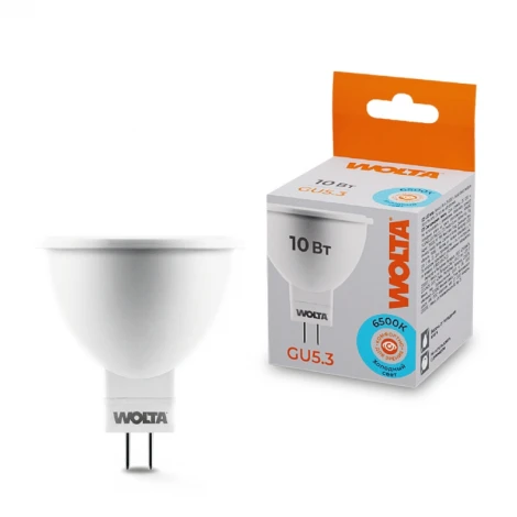 Светодиодная лампа 10Вт 6500K GU5.3 Wolta 25WMR16-220-10GU5.3
