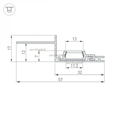 Профиль PAK-EDGE-SLIM-2000 (Алюминий) 023783 Arlight