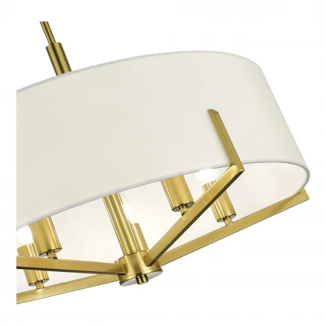 Потолочная люстра на штанге Evoluce Linton SLE3010-303-05 Латунь/Бежевый E14 5*40W