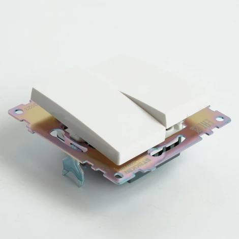 Переключатель двухклавишный (белый) Stekker Катрин 49166