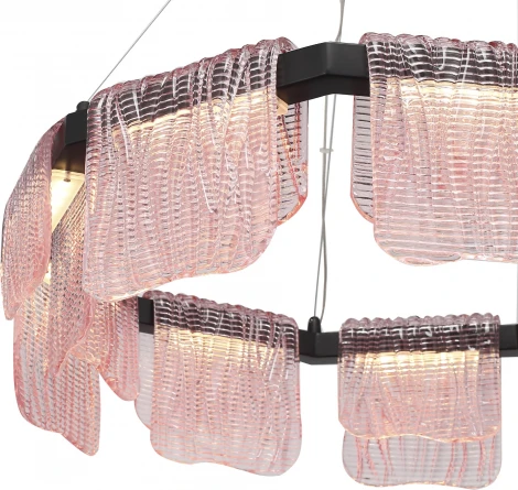 Подвесной сетильник ST Luce Voile SL6021.403.54 черный/розовый LED 1*54W 4000K (220V, на тросе, круглые)