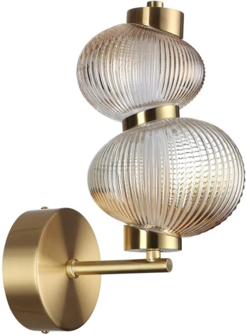 Бра Odeon Light Bruco 5095/8WL латунный/янтарный градиент/металл/стекло LED 8W 4000K (220V)