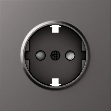 Накладка для розетки Schuko с заземлением, со шторками 16A 250 В~, матовый титан Donel S08 DS22045