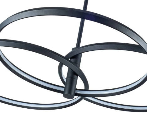 Потолочная люстра на штанге светодиодная Kink Light Тор-Трио 08203,19P(4000K) черный Led 54w (4000k) (220V, кольцо)