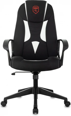 Кресло игровое Zombie 200 черный/белый ткань/эко.кожа крестов. пластик пластик черный