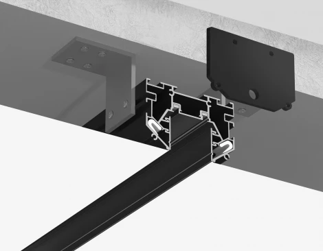 Комплект заглушек для шинопровода в натяжной потолок черный 2шт Ambrella Magnetic Ultra slim 26 48В GV1176