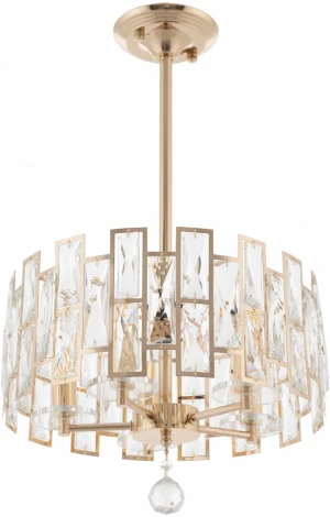 Подвесная люстра хрустальная на штанге Arte Milano Sorrento-4209 374209/5/350/380 GD (220V)