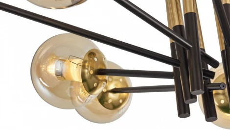 Потолочная люстра на штанге Arte Milano Neapolis-73708 273708/10 BK/GD (220V, шар, молекулы)