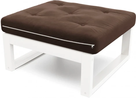 Пуф Arsko Амбер белая эмаль коричневый велюр