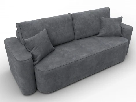 Диван прямой Лига-118 НПБ (ДСП,ЛДСП,Брус,Фанера,Велюр/Темно-серый) Лига Диванов 137068