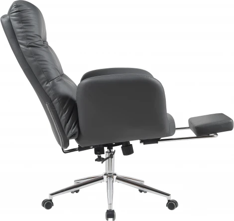 Кресло руководителя TopChairs Solid с оттоманкой серый арт.УТ000040807