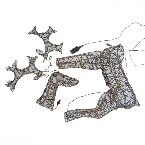 Фигура светодиодная каркасная «Олень-3», 60х98см, 160 светодиодов. теплый белый свет, провод коричневый Uniel ULD-M6098-160/SBA WARM WHITE IP44 DEER-3