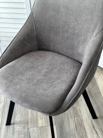 Стул CASA, 360 град. поворот. B28 Темно-серый, велюр / черный каркас, М-City