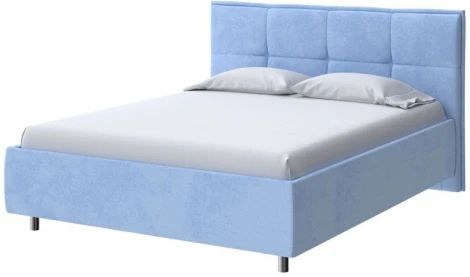 PROxSON Кровать Lino без основания (Ткань: Велюр Teddy Небесно-голубой) 90x190
