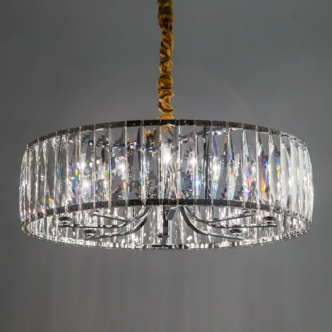 Подвесная люстра Eletto EL321P08 (220V, хрусталь, подвески, на цепи, круглые)