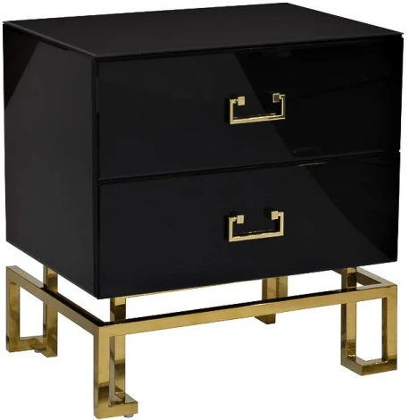 Тумба прикроватная Garda Decor KFG059 (Золото/Черный)