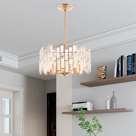 Подвесная люстра хрустальная на штанге Arte Milano Sorrento-3209 373209/5/350/390 GD (220V)