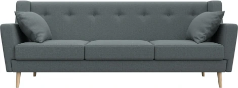 Диван кухонный прямой Брайтон 3 (Серый/Рогожка) Лига Диванов арт.122451