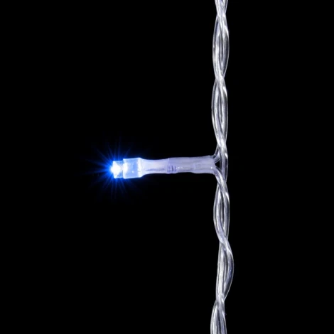 Гирлянда Занавес 2 x 2 м Синий с Мерцанием Белого Диода 220В, 400 LED, Провод Прозрачный ПВХ, IP54