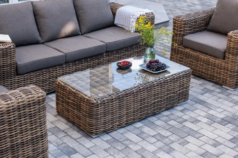 "Палермо" лаунж-зона из искусственного ротанга, цвет соломенный 4SIS арт.УТ-00008190