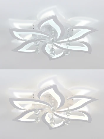 Потолочная светодиодная люстра с пультом и управлением смартфоном 120W Olimp LED LAMPS 81238 Natali Kovaltseva (регулировка яркости, 220V, подвески, цветы)