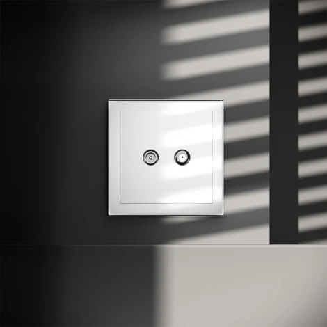 Розетка телевизионнная оконечная TV+SAT (белый глянцевый) Voltum S70 VLS060401