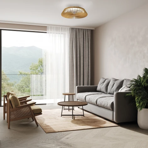 Потолочная люстра светодиодная с вентилятором Mantra Himalaya 8198 (регулировка яркости, 220V, пульт управления, круглые)