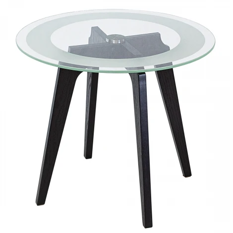 Стол журнальный Рилле 447 черный/стекло прозрачное Mebelik 009584