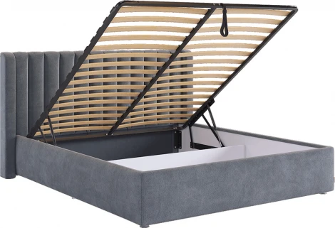 Кровать с подъемным механизмом Ева 160х200 см Mebelson (ДСП,ЛДСП,Велюр/Графит) арт.ZP.KM1.6-23.2171