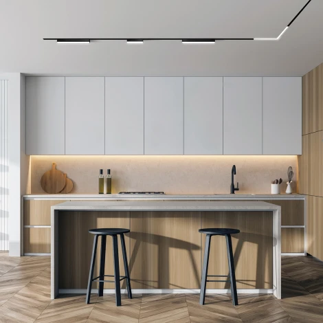 Профиль-трек Denkirs Smart Slott TR2014-BK, для натяжных потолков, 2 м, алюминий, черный (220V)