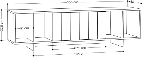 ТВ тумба ZITANO TV STAND (Дерево/Бежевый) LEVE