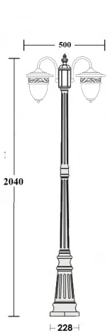 Наземный фонарь Oasis Light KRAKOV 1 L 87209LA/18 Gb (220V, фонарь, под старину, IP44)