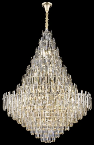 Подвесная большая люстра каскадная Wertmark Lazzara WE107.32.303 (220V, хрусталь, на цепи)