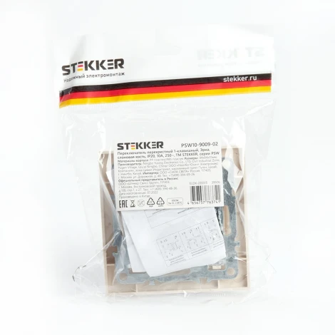 Переключатель одноклавишный перекрестный (слоновая кость) Stekker Эрна 39926