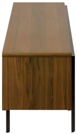 Тумба под телевизор La Forma (ex Julia Grup) Nadyria (Черный/ Дерево,Сталь,Орех,Шпон ореха,МДФ,Шпон)