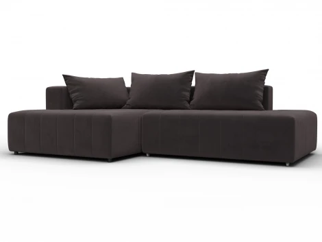 Диван угловой Лига-103 НПБ угол левый (ДСП,Брус,Фанера,Велюр/Коричневый) Лига Диванов 134818L