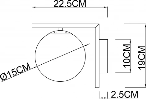 Бра Arte Lamp Bolla-Unica A1924AP-1BK (220V, шар)