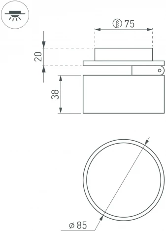 Встраиваемый точечный светильник LGD-POT-BUILT-R85-12W Warm3000 (BK, 100 deg, 230V) (Arlight, IP44 Металл) 045776 (LED)