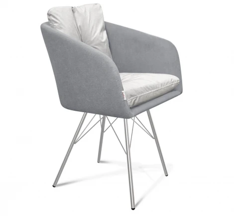 Стул Sheffilton SHT-ST43-2/S37 стальной серый/серое облако/хром лак 697540 2917723504