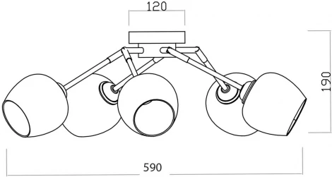 Люстра потолочная Miley 1176/5P E27*60W Black/Chrome