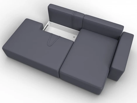 Диван угловой Лига-079 угол правый (ДСП/Пластик/Экокожа/Серый) Лига Диванов 129819