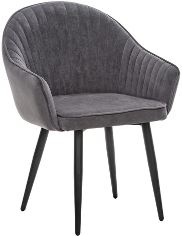 Стул с подлокотниками Вайд, каркас Черный, велюр Графит 2500000185793 Leset