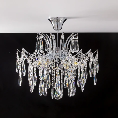 Потолочная люстра каскадная на штанге Citilux Селена CL302160 (220V, хрусталь)