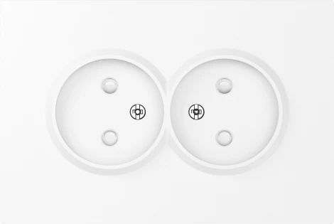 Накладка для розетки 2-й без заземления, со шторками 16A 250 В~, глянцевый белый Donel S08 DS22603