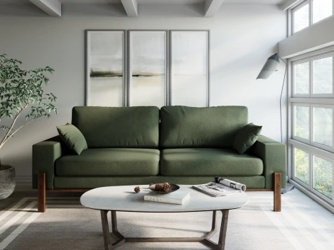 Диван Arsko прямой Хангель велюр зеленый