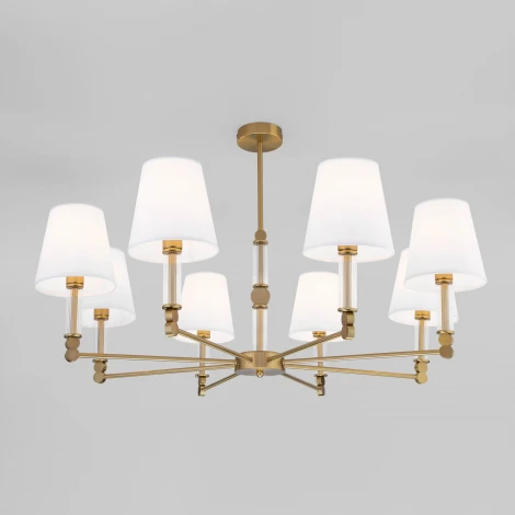 Потолочная люстра Wi-Fi на штанге Eurosvet Conso 60145/8 латунь (220V, управление смартфоном, голосовое управление, умный дом - Minimir Home, Алиса, Маруся, Салют)